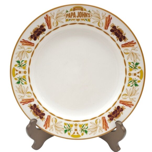 Papa John's Pizza Baconmania Collection China Dinner Plate Limited Edition RARE - Picture 2 of 6